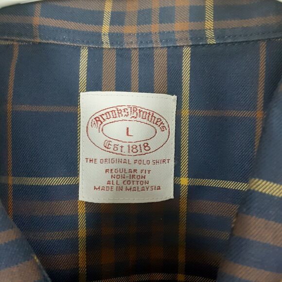 Brooks Brothers Adult Mens L Long Sleeve Button Up Shirt Non Iron Cotton - Picture 4 of 8